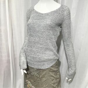 Freshman Grey waffle thermal knit pullover basic sweater size XS